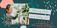 Plant shop Twitter post template, editable hobby design psd