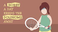 Tennis blog banner template, editable hobby design psd