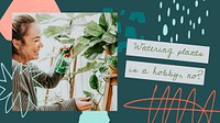 Plant shop blog banner template, editable hobby design psd