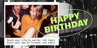 Birthday party Twitter post template, celebration photo psd