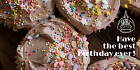 Birthday cupcakes Twitter post template, food photo psd