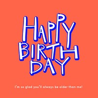 Birthday greeting Instagram post template, colorful typography psd