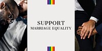 Marriage equality Twitter post template, gay rights campaign psd