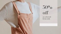 Fashion sale blog banner template, aesthetic design psd