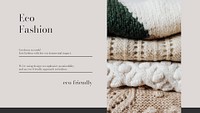 Eco fashion YouTube thumbnail template, sustainable apparel psd