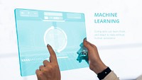 Machine learning blog banner template, technology business psd