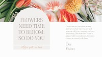 Spring flowers YouTube thumbnail template, business branding psd