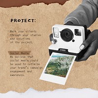 Earth tone Instagram post template, eco-friendly design psd