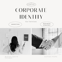 Corporate identity Instagram post template, business branding psd