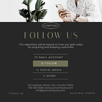 Follow us Instagram post template, business information psd