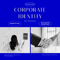 Corporate identity Instagram post template, business branding psd