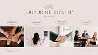 Corporate identity blog banner template, business branding psd