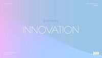 Business innovation YouTube thumbnail template, blue pastel psd