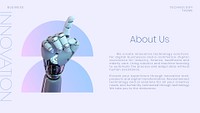 Robot hand YouTube thumbnail template, tech business psd