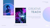 Creative teach YouTube thumbnail template, tech business psd