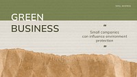 Green business PowerPoint presentation template, sustainable company psd