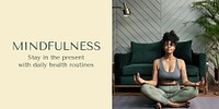 Mindfulness Twitter post template, editable text psd