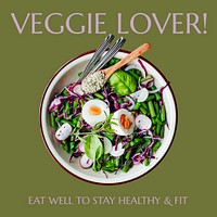 Healthy lunch Instagram ad template, editable social media post  psd