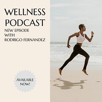 Wellness podcast Instagram ad template, editable social media post  psd