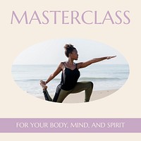 Yoga masterclass Instagram ad template, editable social media post  psd