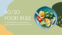 Healthy food Youtube thumbnail template, editable text psd