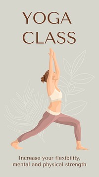 Yoga class Instagram story template, editable social media ad  psd