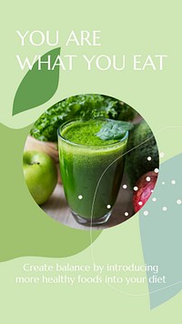 Healthy smoothie Instagram story template, editable social media ad  psd