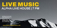 Live music Twitter ad template, psd