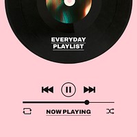 Music player  Instagram post template, psd