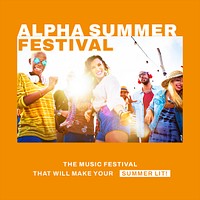 Music festival Instagram post template, psd