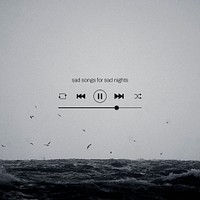 Sad music Facebook post template, psd