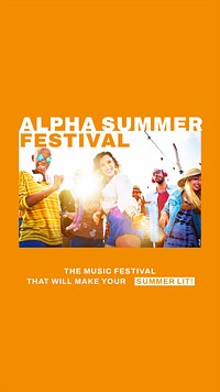 Music festival Instagram story template, psd