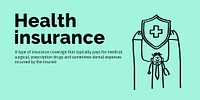 Health insurance Twitter post template, cute doodle psd