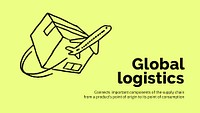 Global logistics Google Slide template, cute doodle psd