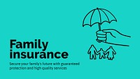 Family insurance presentation template, cute doodle psd