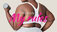 Body positivity banner template, my body, my rules psd