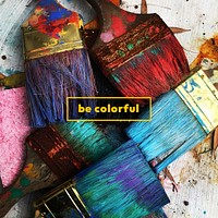 Art aesthetic Instagram post template, be colorful text psd