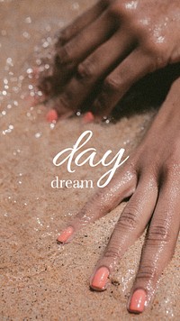 Beach sand Instagram story template, Summer aesthetic photo psd