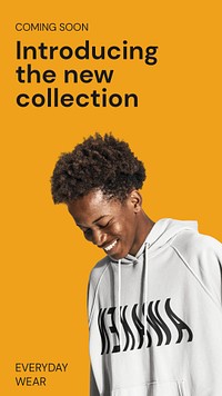 Men's fashion Instagram story template, yellow design psd