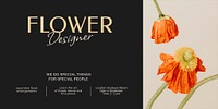 Flower designer Twitter post template,  event advertisement psd