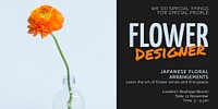 Flower designer Twitter post template,  event advertisement psd