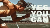 Sports motivation presentation editable template, yes you can text psd