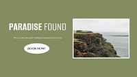 Island travel blog banner template, editable design  psd