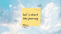 Travel quote ppt presentation template, blue sky design psd