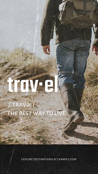 Solo travel  Instagram story template,  editable design  psd