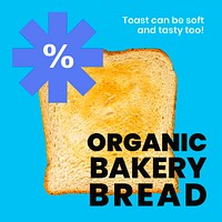 Toast breakfast Instagram post template, bakery advertisement psd