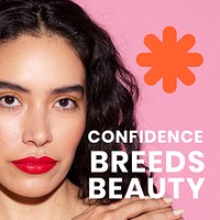 Confidence beauty Instagram post template psd