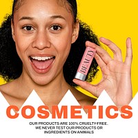 Cruelty-free cosmetics Instagram post template psd
