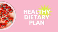 Healthy dietary presentation editable template, pink design psd