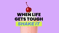 Milkshake aesthetic PowerPoint presentation template, motivational quote psd